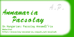 annamaria pacsolay business card